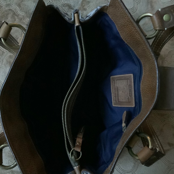 Coach large leather & multimedia, multicolor patchwork bag - Picture 6 of 8